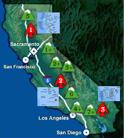 California Nations and Ski Areas Map